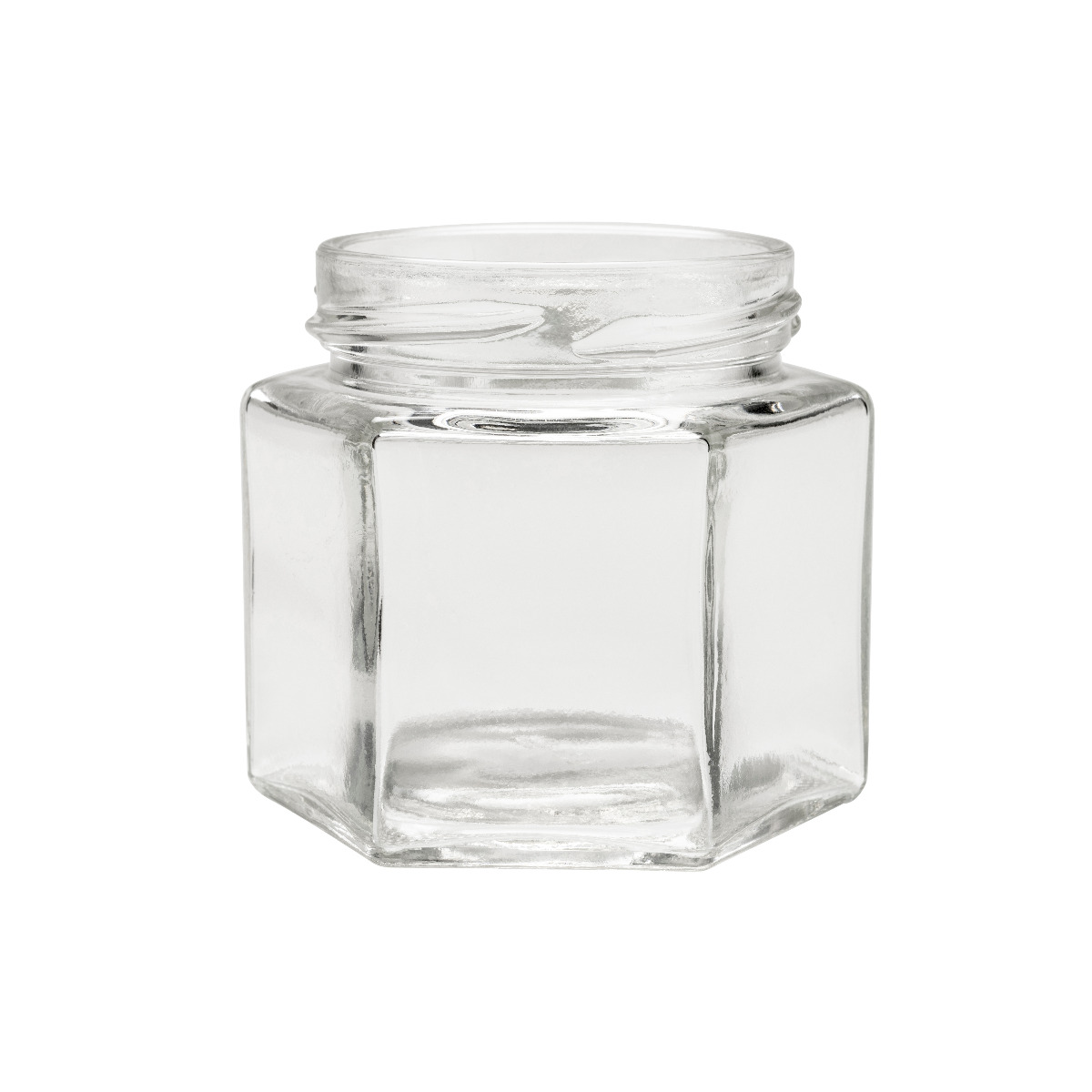 6.4 oz. Clear Glass Hexagonal Jar