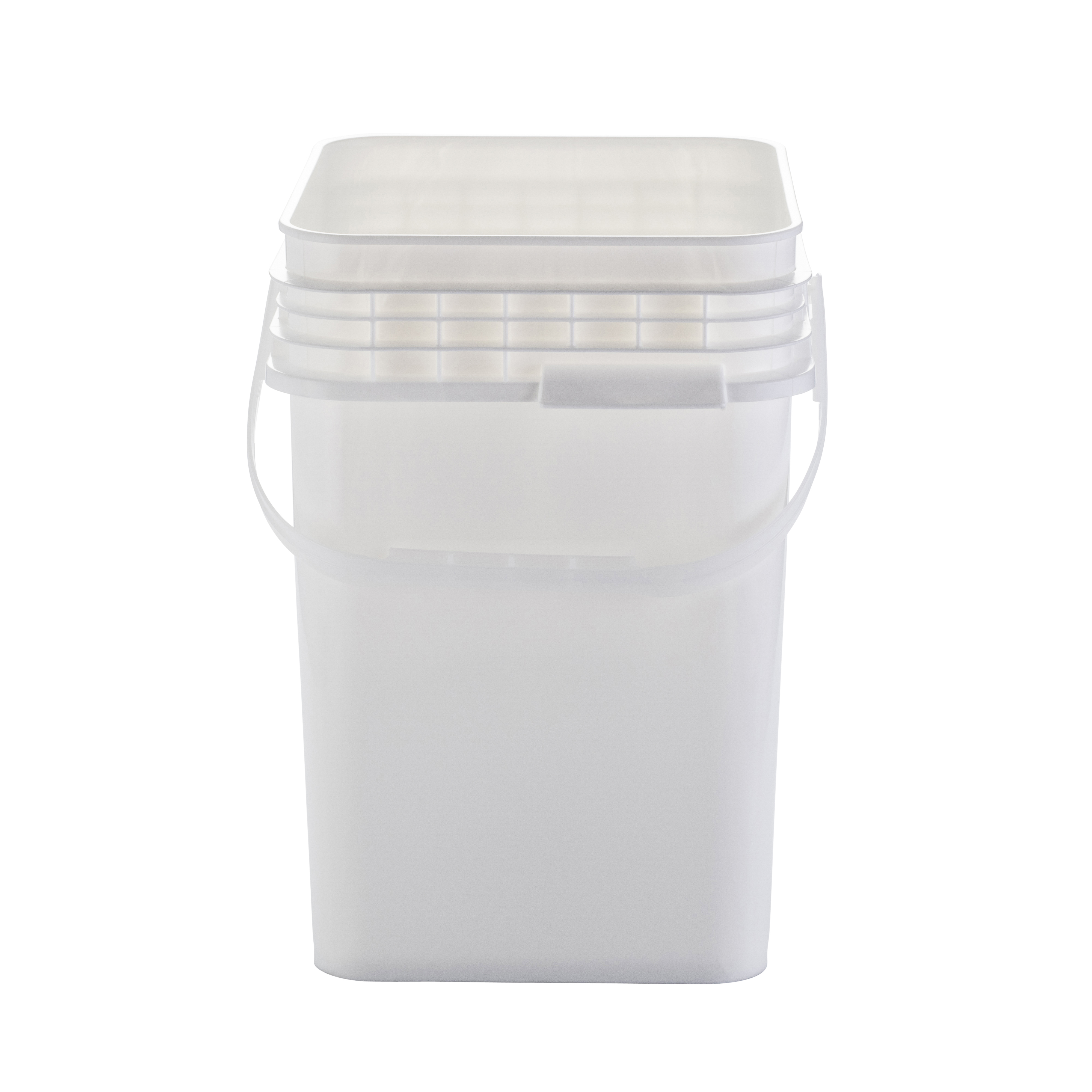 4 Gallon White HDPE Square Bucket (Lid Sold Separately)