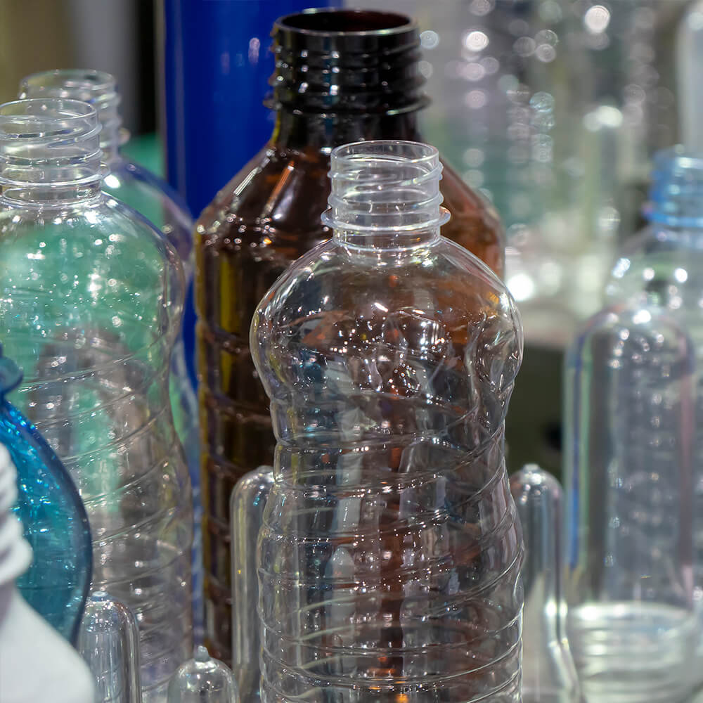 Plastic Resins | Group shot of various empty plastic bottles