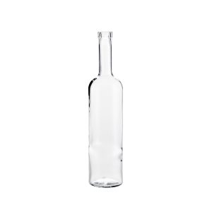 tall clear glass bottle