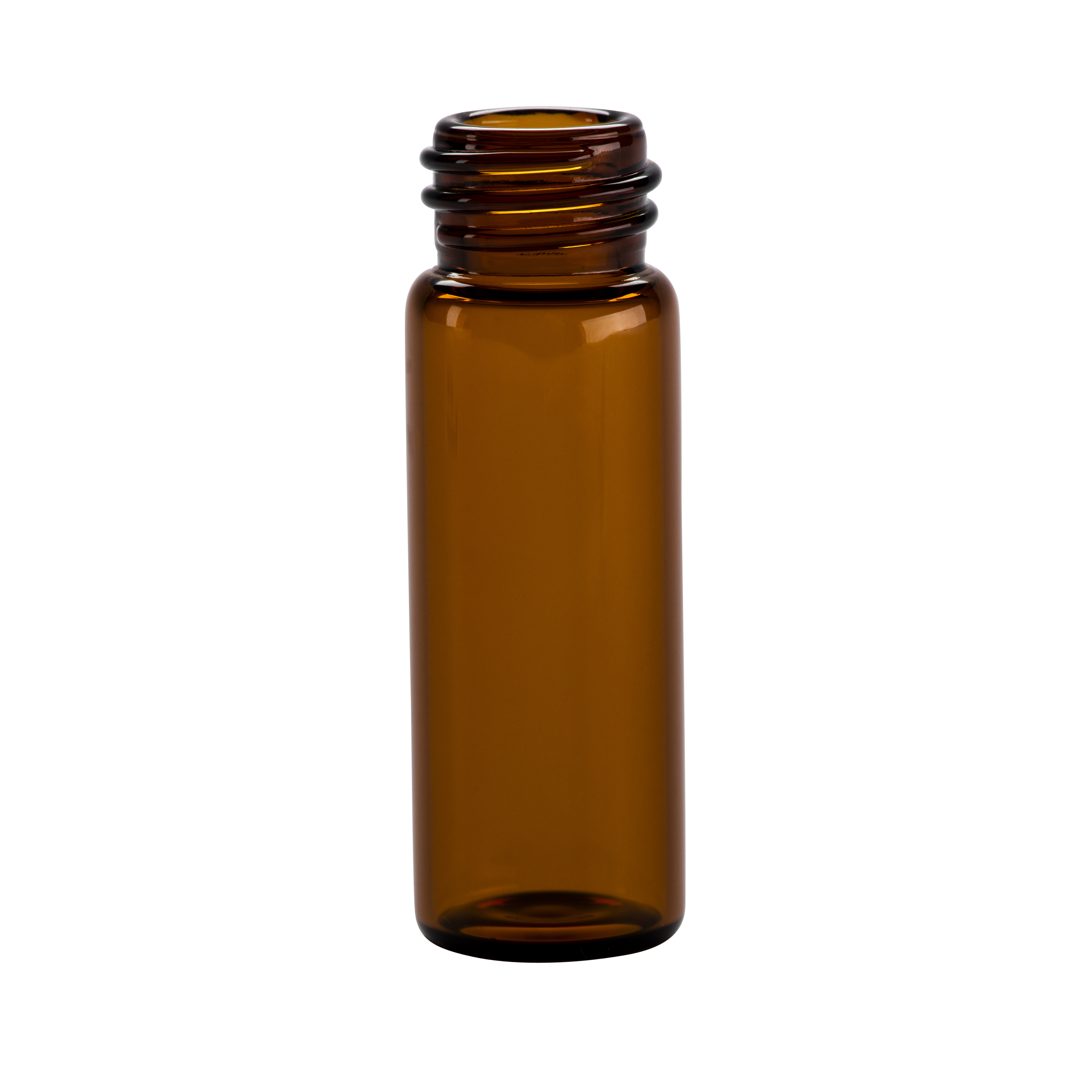 Small brown glass container with screw lid